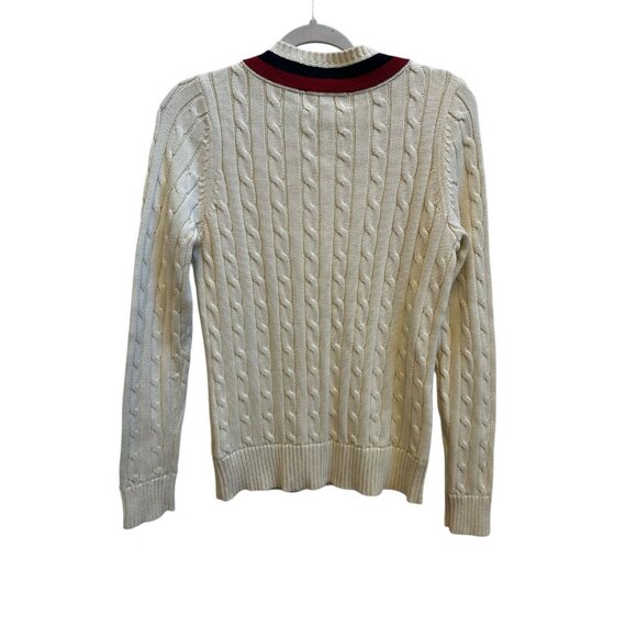 Lauren Ralph Lauren V Neck Cricket Sweater Cable Knit Sz Large NEW Golf Preppy - Picture 10 of 10